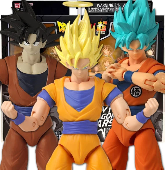 Figuras Dragon StarsGoku, SSJ2 Goku & SSJ Blue Goku - DBSuper - 3 Pack - 2025