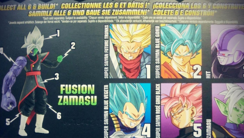 ¿Qué pieza del BAF de Zamasu Fusion incluye cada figura?