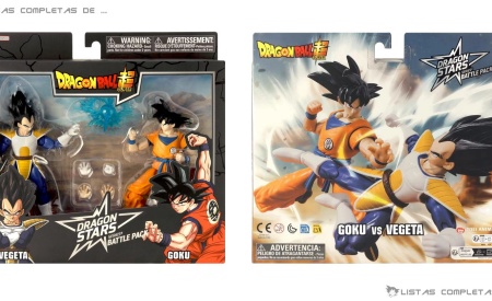 Figuras Dragon Stars Series de Goku & Vegeta Battle Pack La caja por delante y por detrás