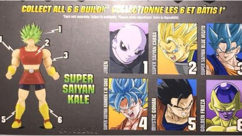 ¿Qué pieza del BAF de SSJ Legendaria Kale incluye cada figura?