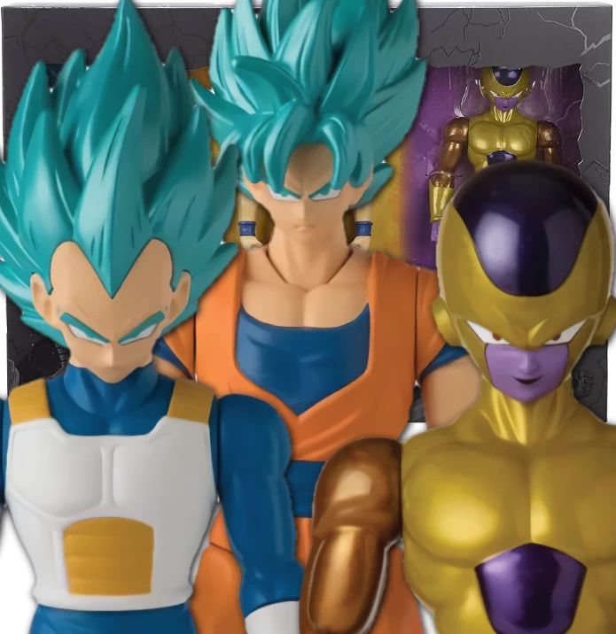 Super Saiyan Blue Vegeta, Super Saiyan Blue Goku & Golden Frieza