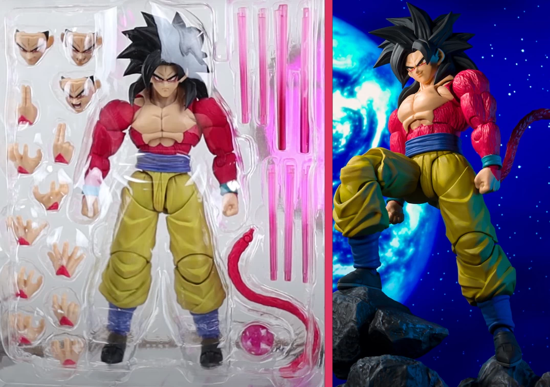 Accesorios y foto promocional del SHF de SSJ 4 Son Goku 2021
