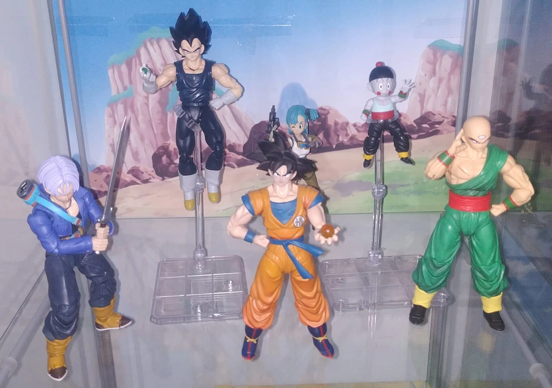 SHF de Son Goku 'Super Hero' con Trunks, Tenshinhan, Vegeta y Chaoz