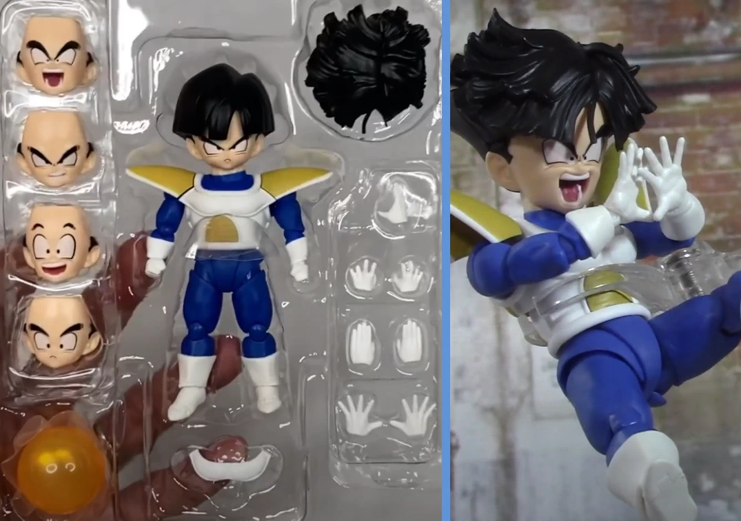 Accesorios y foto posando del SHF de Gohan "Battle Clothes" 2022