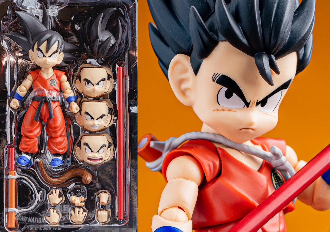 Accesorios y foto posando del SHF de Goku "The Innocent Challenger" 2023