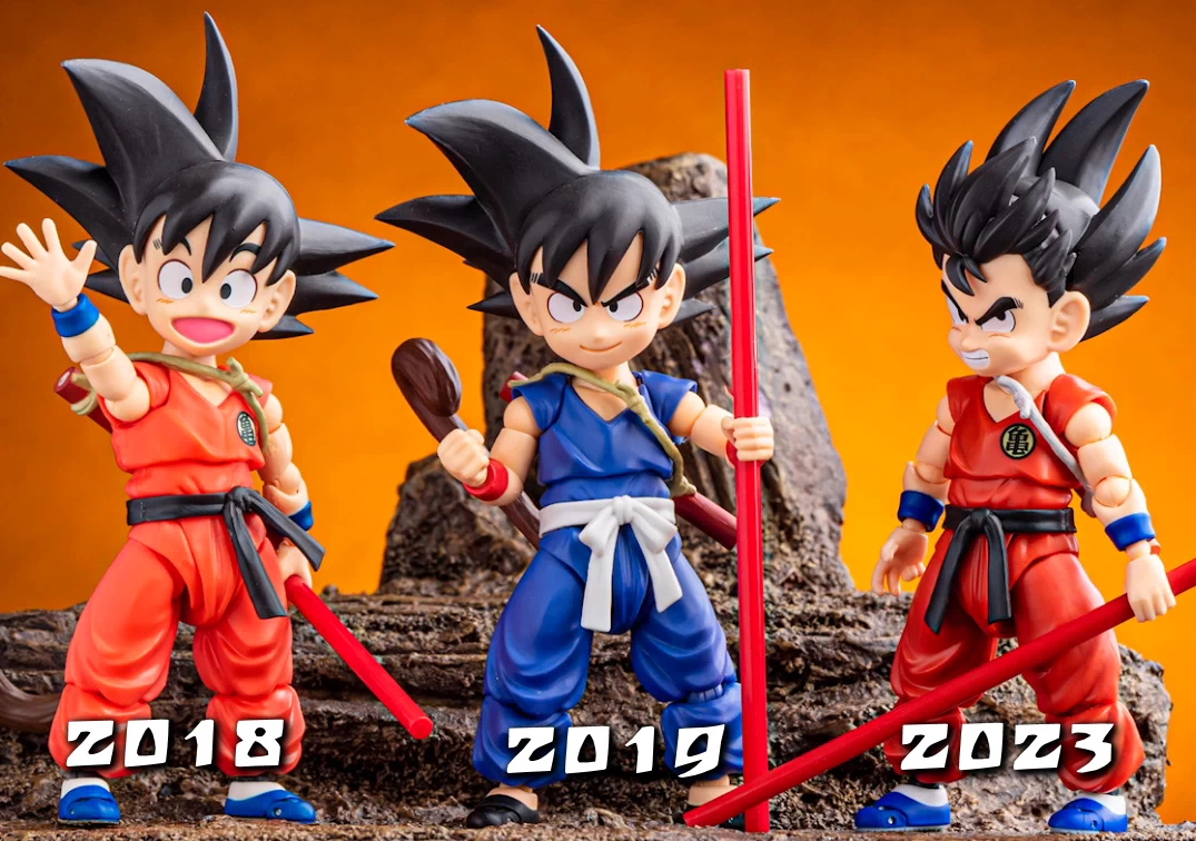Comparando los SHF de Goku "The Innocent Challenger" 2023 con las versiones de 2018 y 2019