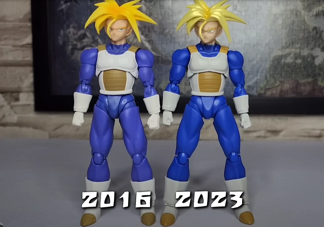 Comparando los SHF de SSJ Trunks con armadura de combate del 2016 y 2023