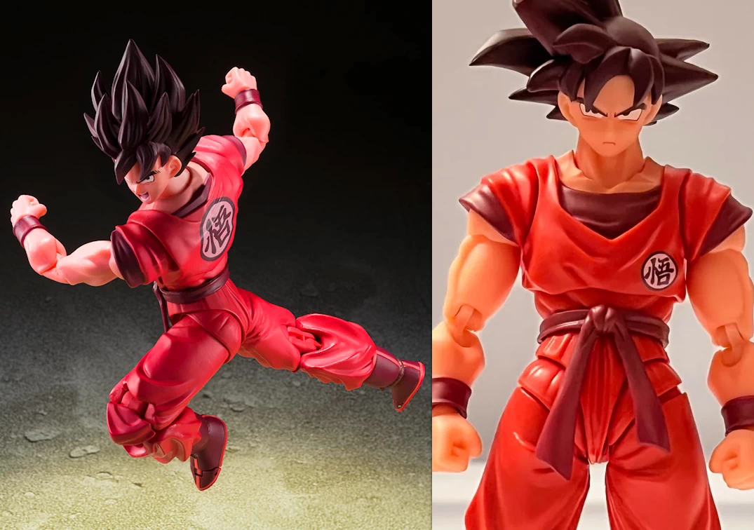 Fotos promocional y posando del SHF de Goku Kaio-Ken '180000 Power level' 2023