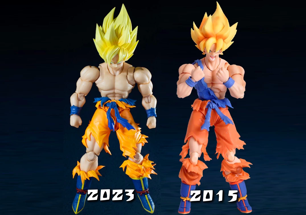 Comparando los SHF de Goku SSJ Legendary del 2023 y el Warrior del 2015