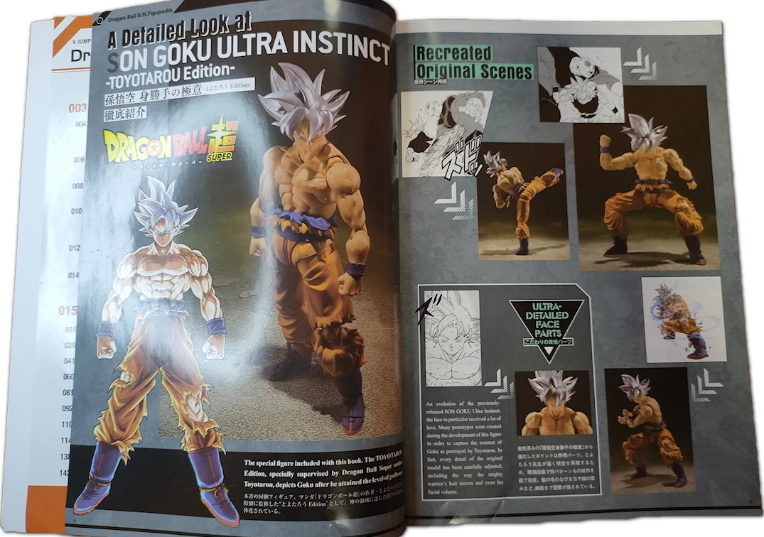 Figupedia (Hojas interiores) del SHF de Goku Ultra Instinct 'Toyotaro Edition' 2024