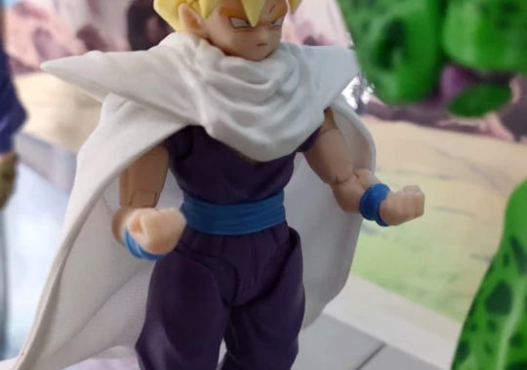 Foto posando del SHF de SSJ Gohan 'The fighter who surpassed Goku' 2024 VS Cell en los Cell Games