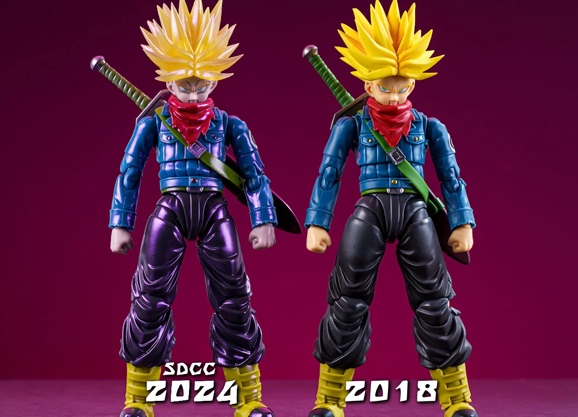 Comparando los SHF de del SHF de Future Trunks ‘Super Saiyan’ 'Exclusive Edition' 2024 con el Original de 2018