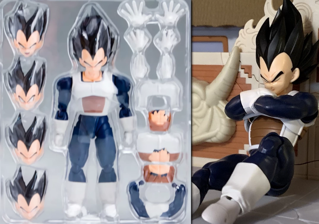 Accesorios y foto posando del SHF de Vegeta ‘Older style battle clothes’ 2025