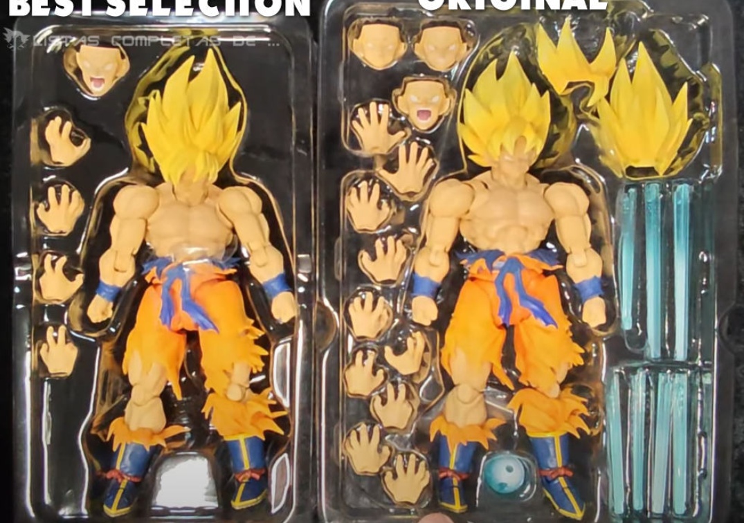 Comparación de Accesorios entre los SHF Goku SSJ Legendary Super Saiyan 'Best Selection' y el Original