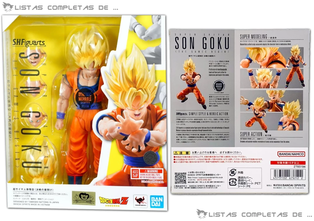 Fotos de la caja del SHF de SSJ Goku 'The Games Being' 2025