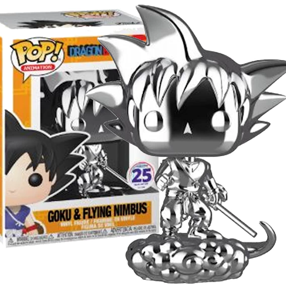 Funko Pop! Animation 109  - DB - Goku With Flying Nimbus Silver Chrome