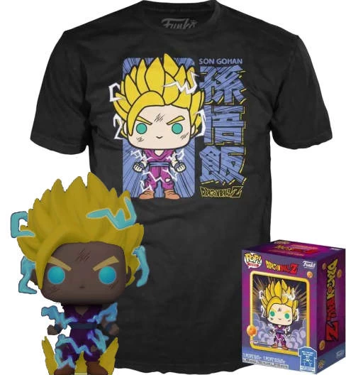 Funko Pop! Animation 518 - DBZ - Super Saiyan 2 Gohan GITD - Exclusive Gamestop - T-Shirt Bundle