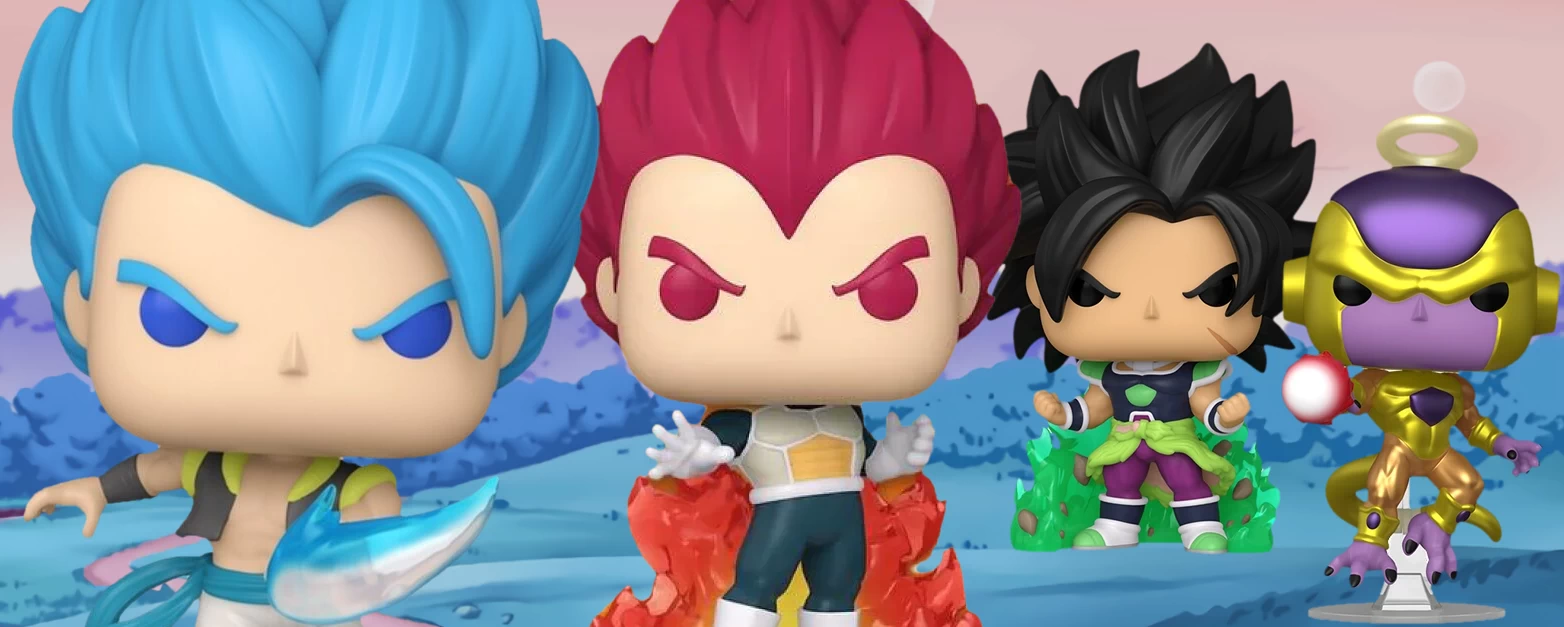Los nuevos funkos exclusivos de Freezer, Vegeta, Gogeta y Broly.