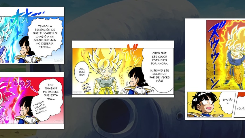 The first transformation into SSJ of Goku on Namek