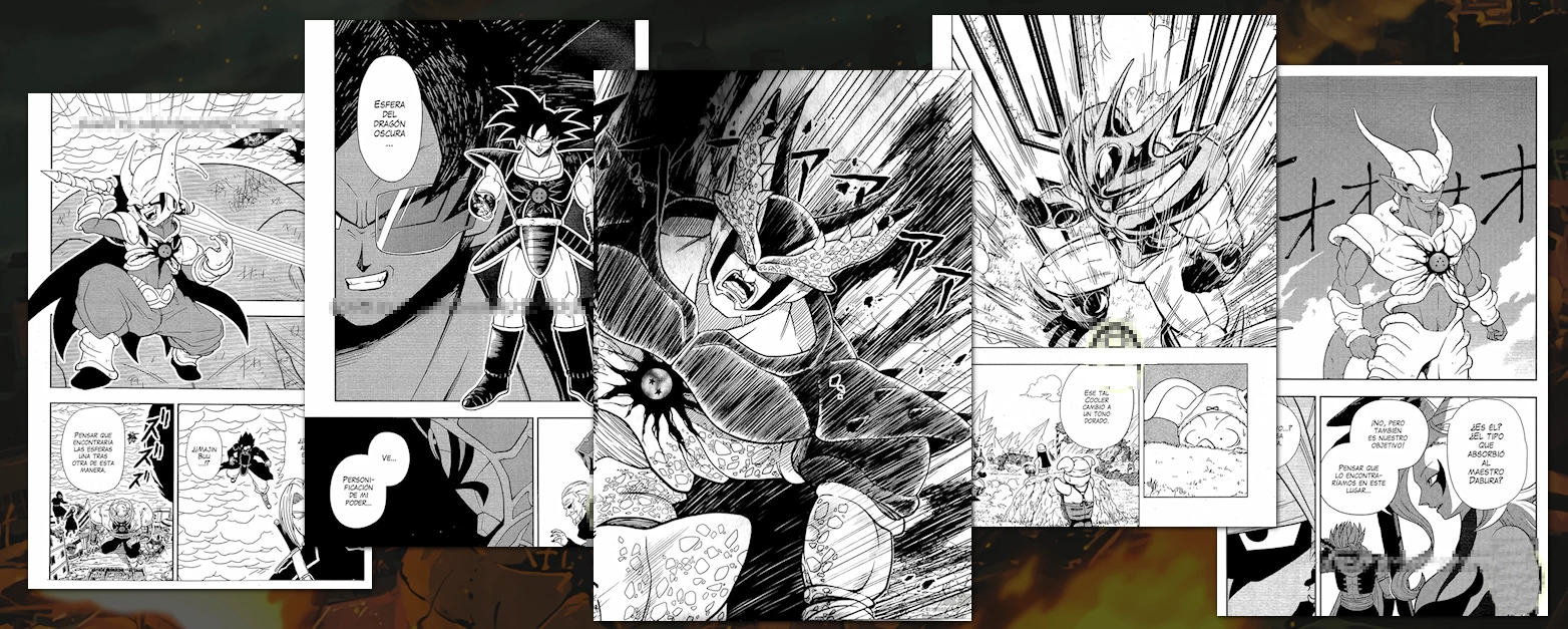 Algunas páginas del manga, del arco de: ¡Misión al mundo Demoníaco Oscuro!