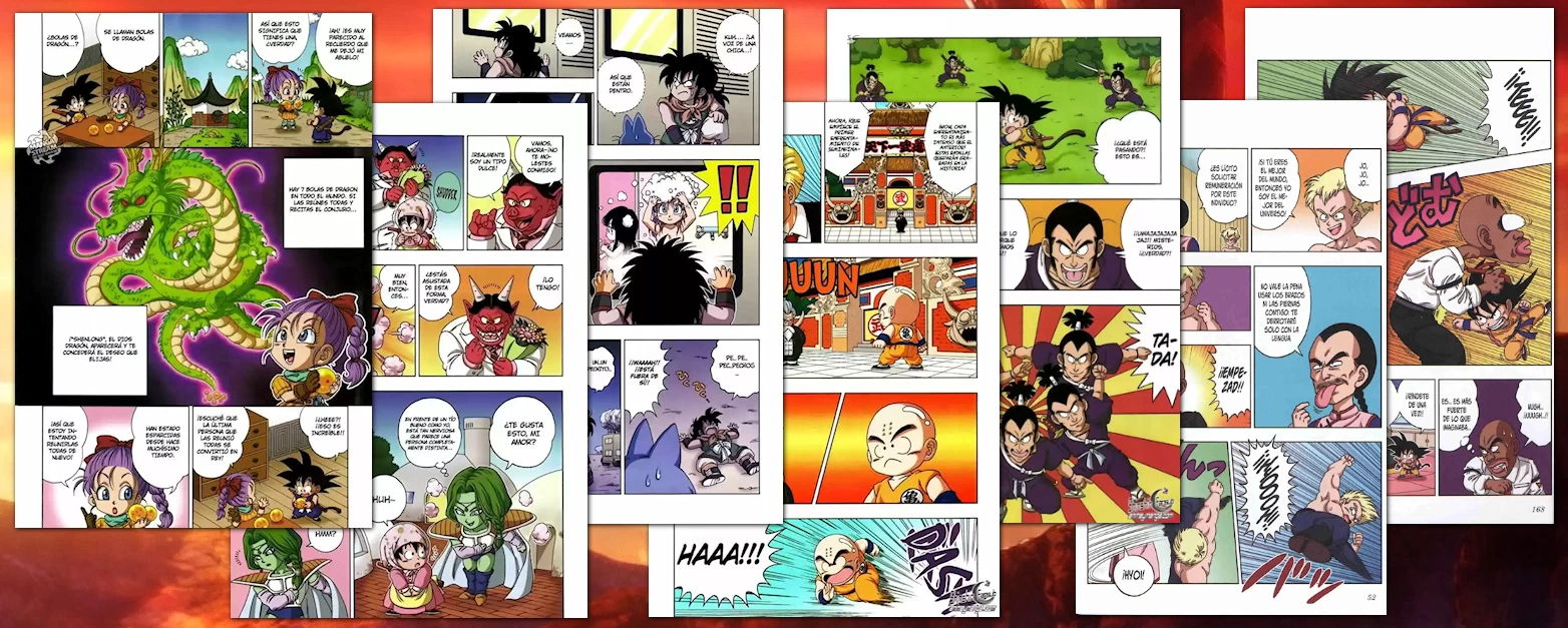 Interior images of the Dragon Ball SD manga