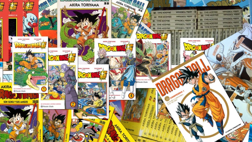 Covers of different Dragon Ball paper collections.